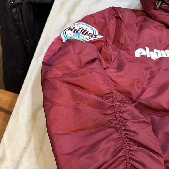 Alpha Industries Maroon Bomber Jacket - Picture 2 of 6